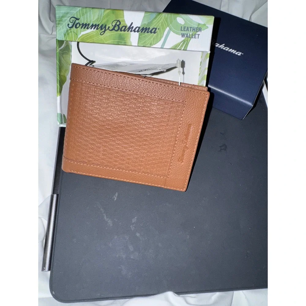 Tommy Bahama Leather Wallet Men's‎ Bifold Tan Nordstrom Box New